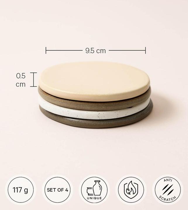 Produktbild Esmée Set Keramikuntersetzer (4 x, Glasuntersetzer)