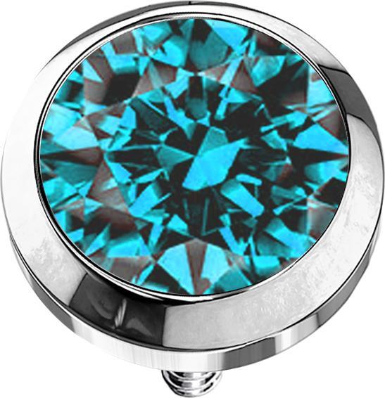 Immagine prodotto Star Piercing Dermal Anchor argento con cristallo acqua (senza ottone, Acciaio chirurgico 316L)