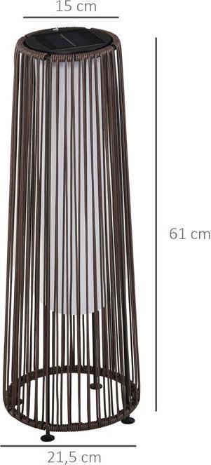 Produktbild Swisshandel24 Solarlampe, Rattan Solarleuchte, Braun, 21,5x21,5x61cm (IP44)