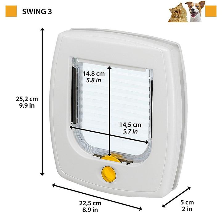 Actual product image Ferplast Swing 3 Pet Door black (Manual cat flap)