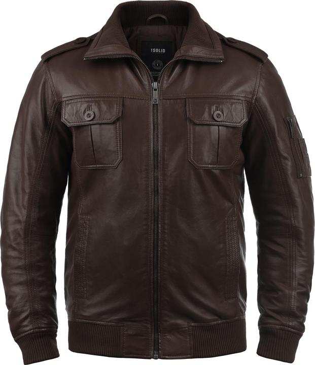 Actual product image Solid Famash Men's Leather Jacket (M)