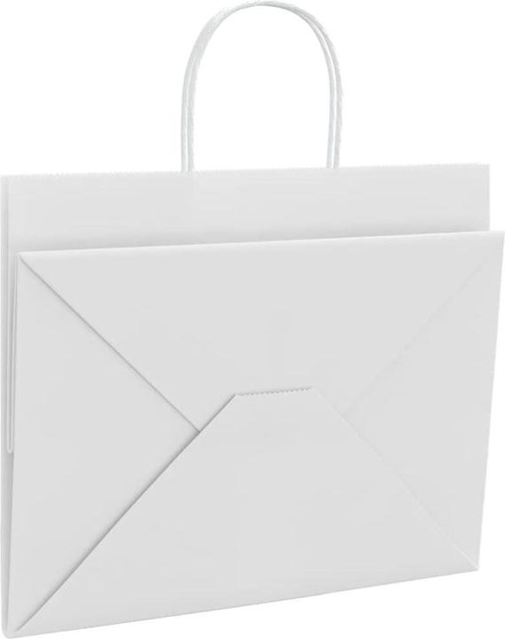 Actual product image VidaXL Kraft paper bags 250 pcs. with handle white 32x22x24 cm paper bag (Gift bag, 250 x)