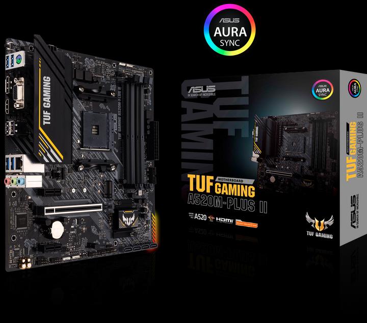 Image du produit ASUS TUF GAMING A520M-PLUS II (AM4, AMD A520, mATX)