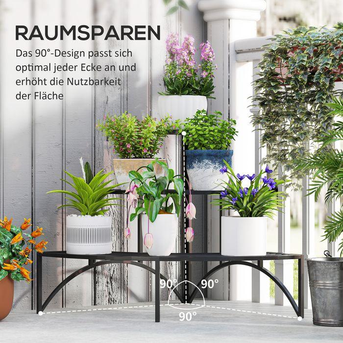 Actual product image Swisshandel24 3-Etagen Pflanzenständer, Metall, 60 cm hoch, Schwarz