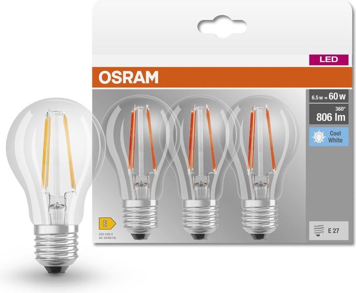 Produktbild Osram Led Base Classic A (E27, 7 W, 806 lm, 3 x, E)