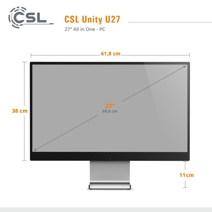 Produktbild CSL All-in-One-PC Unity U27 (Intel Core i5-1235U, 16 GB, 1000 GB, Intel Iris Graphics)