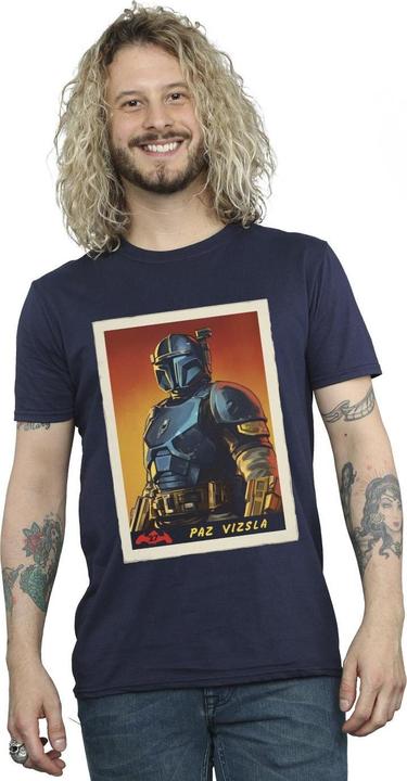 Actual product image Star Wars Mens The Mandalorian Paz Vizla Card T-Shirt (4XL)