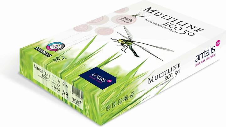 Image du produit Antalis Papier à copier Multiline Eco 50 A3, blanc, 80 g/m²,500 feuilles (80 g/m², 500 x, A3)