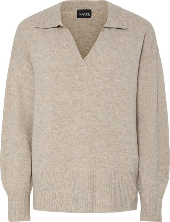 Pieces Pcmalou Ls Polo Knit Noos Bc
