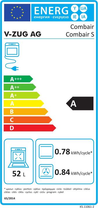 Energie-Label V-Zug Combair