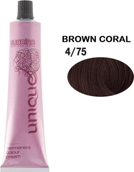 Actual product image Subrina Professional Unique Permanent Hair Dye - 475 Medium Chestnut Red Brown, 100 Ml (475 Medium chestnut red-brown)