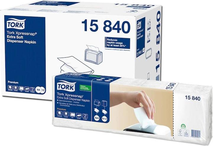 Actual product image Tork 500 Servietten Xpressnap® Extra Soft hochweiss 2-lagig 16,5 x10,65 cm (8 x)