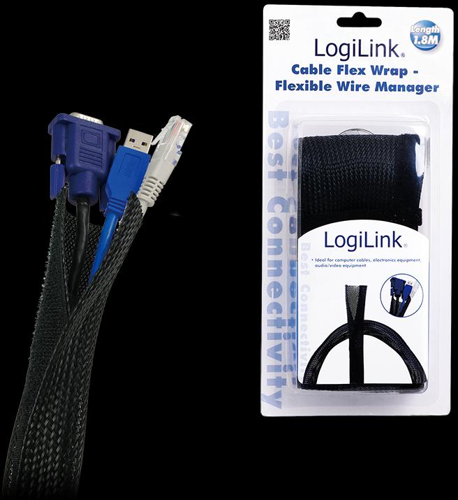 Produktbild LogiLink Kabelbündel-Gewebeschlauch (Kabelschlauch, 180 cm)