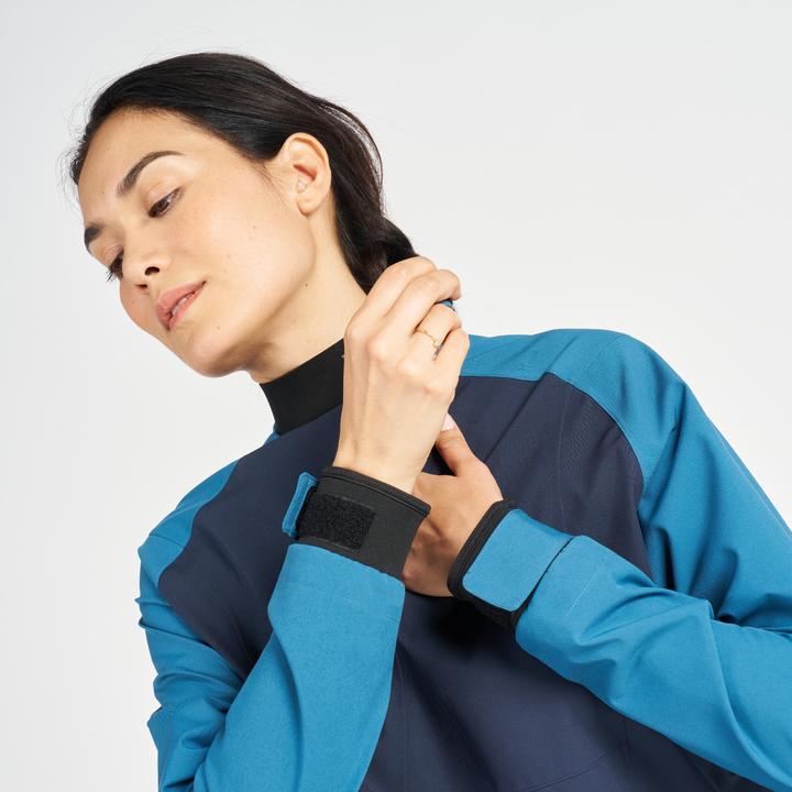 Actual product image Tribord Women's Sailing Windproof Jacket - 500 BLUE