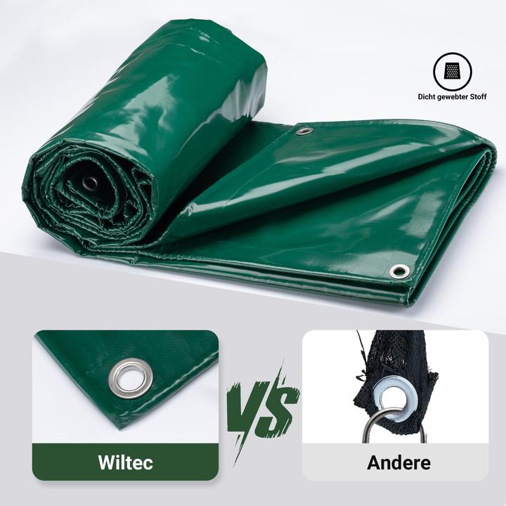Immagine prodotto Wiltec Telone di copertura resistente alle intemperie verde scuro 4x5m telone da giardino in poliestere (4 x 5 m)