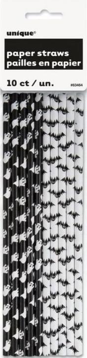 Produktbild Generic Einwegtrinkhalme Papier Bat And Ghost 10erPack (10 x)