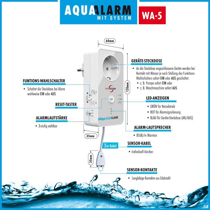 Actual product image M-E WA-5 - Water detector with socket
