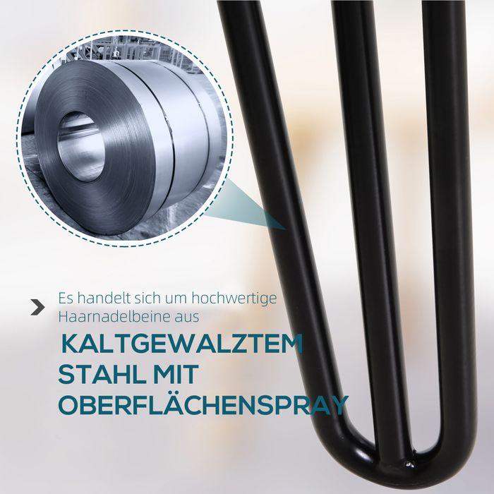 Immagine prodotto Swisshandel24 Tischbeine, 4er-Set Tischfüsse, Möbelfüsse aus Stahl 12 x 12 x 72 cm Schwarz