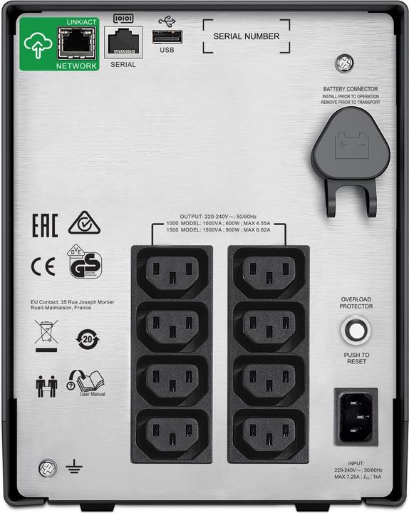 Image du produit APC Smart-UPS (1500 VA, 900 W, Line-interactive Onduleur)