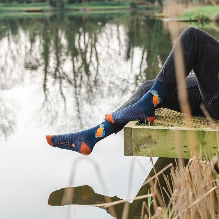 Image du produit Wrendale Design Männersocken - 'The Kingfisher' Eisvogel (40 - 44)