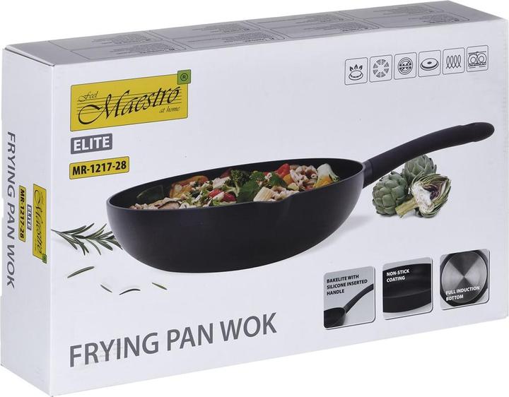Actual product image Maestro Patelnia/Wok Marble 28cm MR-1217-28 (28 cm, Frying pan, Wok, Aluminium, Stainless steel)