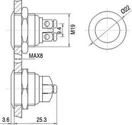 Actual product image Velleman Round Stainless Steel Push Button Spst 1No