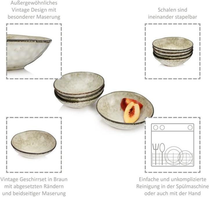 Actual product image Sänger Geschirr Pompei Bowl Set (17.50 cm, 0.45 l, 4 x)