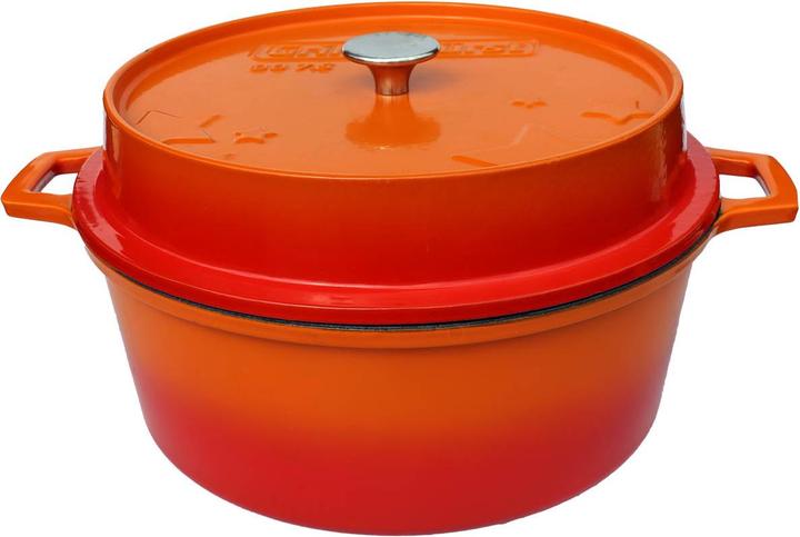 Grillfürst Dutch Oven without feet - enamelled - DO7,5 - orange