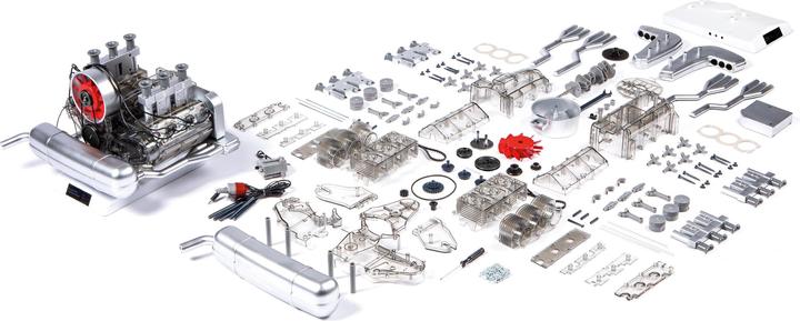 Actual product image Franzis Engine Kit Porsche 911 Fanzösisch