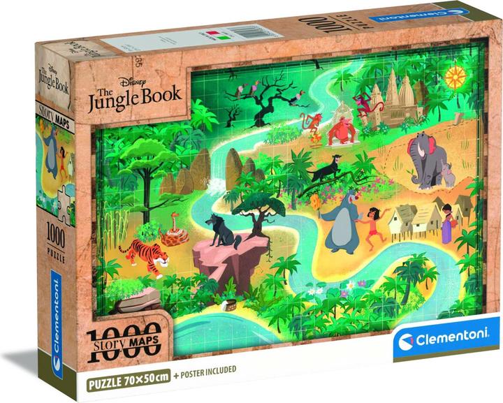 Produktbild Clementoni Story Maps Puzzle - Disney Jungle Book (1000 pcs) (39813) (1000 Teile)