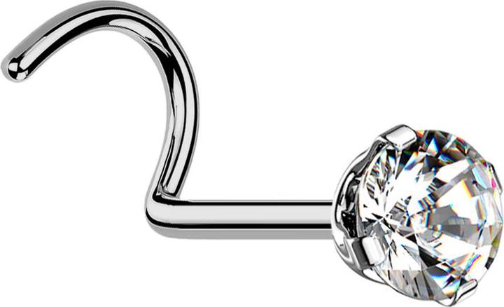 Immagine prodotto Star Piercing Borchia da naso curva in argento set di cristalli rotondi in argento (senza ottone, Titanio G23)