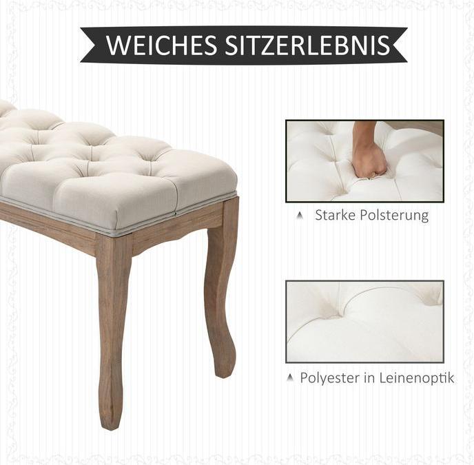 Immagine prodotto Swisshandel24 Panca imbottita panca cassapanca panca scarpe panca letto vintage camera da letto soggiorno (110 cm)