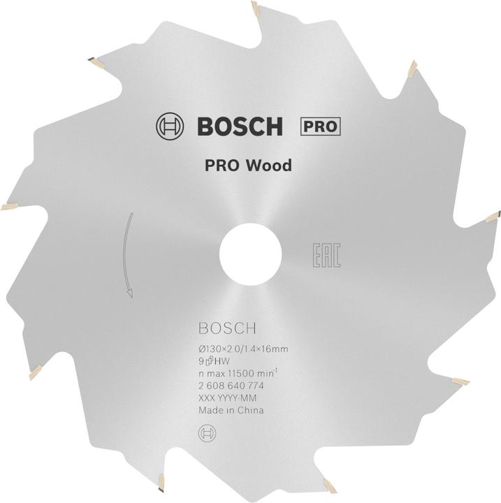 Actual product image Bosch Professional Zubehör PRO Wood circular saw blade, 130 x 2 x 16 mm
