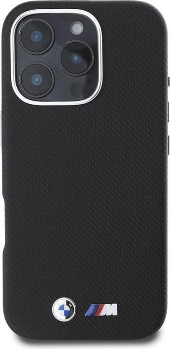 Immagine prodotto BMW BMHCP16L23PUFWKEV Custodia rigida per iPhone 16 Pro 6,3" in metallo avvolto in Kevlar, colore nero (Apple iPhone 16 Pro)