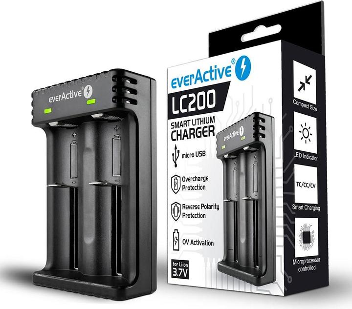 Actual product image Everactive Batterieladegerät für Li-Ionen-Akkus LC-200 (1 pcs., AAA, AA, C, AAAA, 2200 mAh, Chargers without battery)