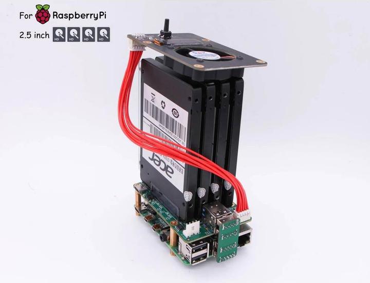 Productafbeelding Allnet Raspberry/Rock Pi 4 zbh. SATA HAT Top Board