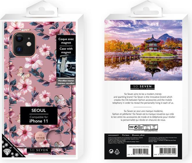 Actual product image So Seven Coque Premium Crystal Seoul Hibiscus Rose: Iphone 11 (Apple iPhone 11)