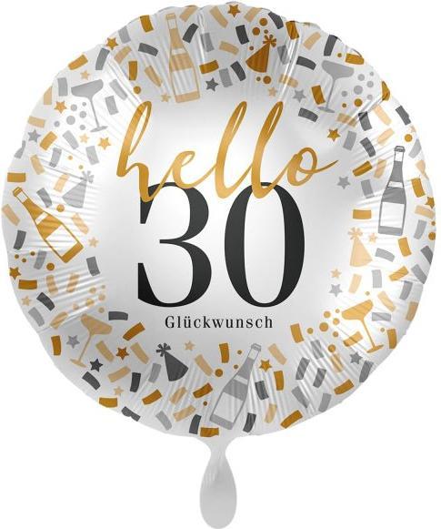 Produktbild Amscan Hello 30 Glückwunsch Geburtstag Ballon (1 x)