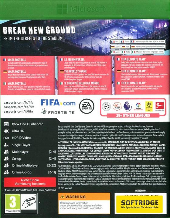 Produktbild EA Games Fifa 20 (inkl. Bonus DLC) (Xbox One X, Xbox Series X, Multilingual)