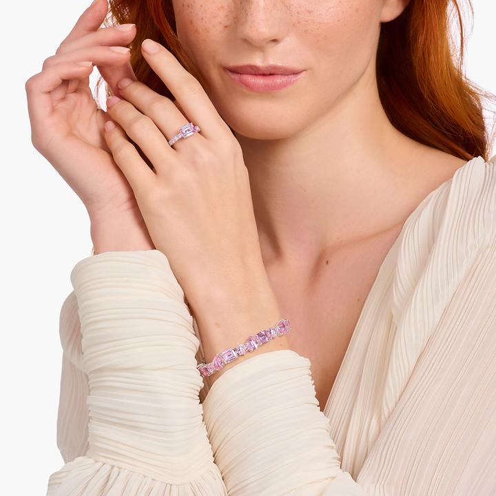Produktbild Thomas Sabo Solitärring mit pinkfarbenen Steinen Silber (56, 925 Silber)