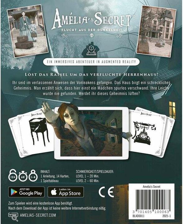 Produktbild BLAD0011 - Amelia's Secret: Flucht aus der Dunkelheit, Kartenspiel, ab 12 Jahren (DE-Ausga) (Deutsch)