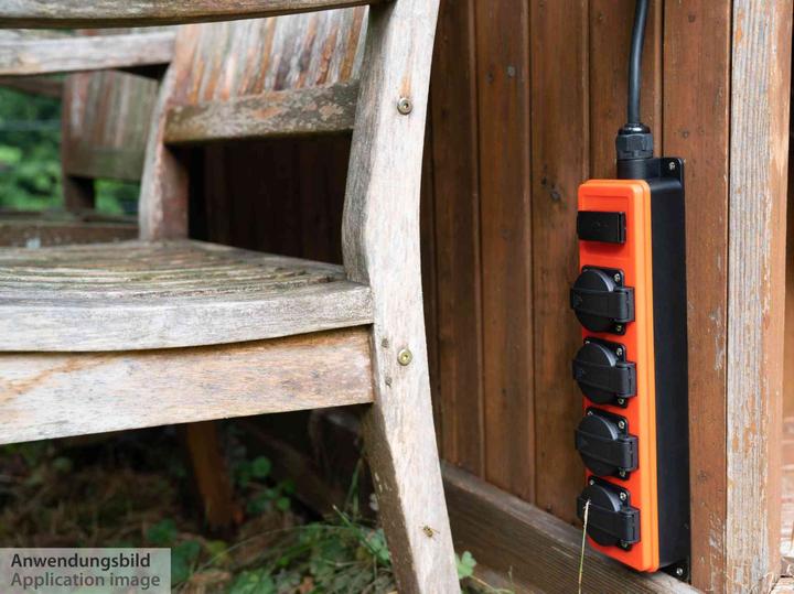 Produktbild Kabelmeister Steckdosenleiste Outdoor, 4-Schutzkontakt-Buchse (IP54/IP20), 2x USB-A Buchse, orange/ (4 x, CEE 7/3, 5 m)