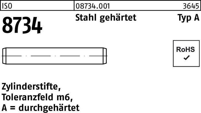 Produktbild Reyher Zylinderstift ISO 8734 8 m6 x 24 Stahl gehärtet Toleranz m6 ISO 8734
