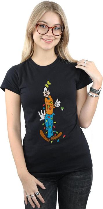 Actual product image Disney Womens/Ladies Goofy Christmas Lights Cotton T-Shirt (XL)