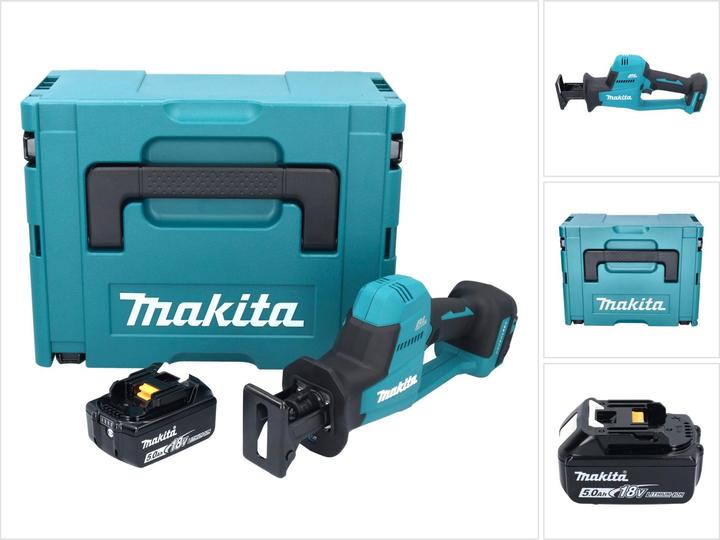 Productafbeelding Makita DJR 189 T1J Accu Reciprozaag 18 V Brushless + 1x Accu 5,0 Ah + Makpac - zonder La