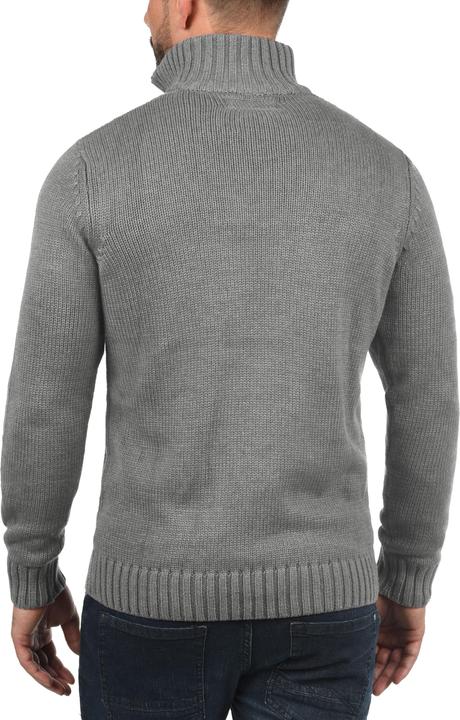 Actual product image Solid Poul Men's Cardigan Chunky Knit Jacket With Funnel Neck (XXL)