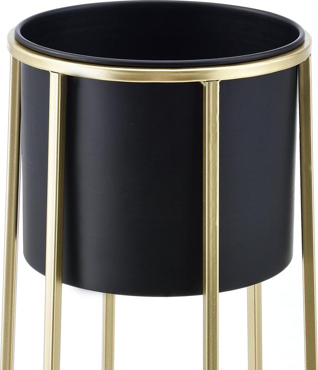Produktbild En.Casa Blumentopf Ständer Macon 2-tlg. Schwarz-Goldfarben