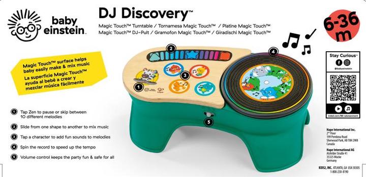 Actual product image Hape DJ Discovery Magic Touch Turntable