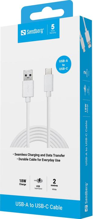 Produktbild Sandberg USB-C-Kabel (2 m, USB 3.0)