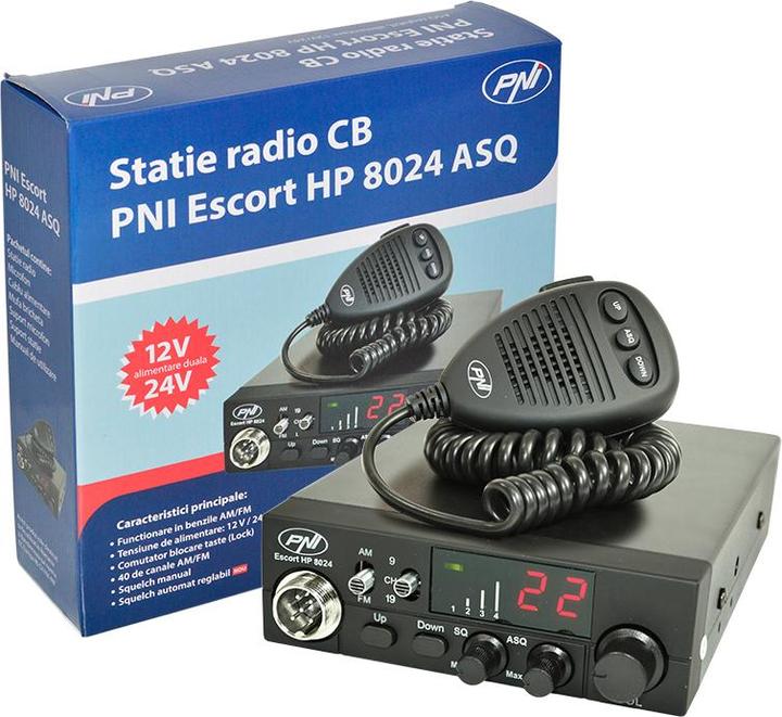 Image du produit PNI Escort HP 8024 Radio CB avec ASQ réglable et alimentation 12V-24V